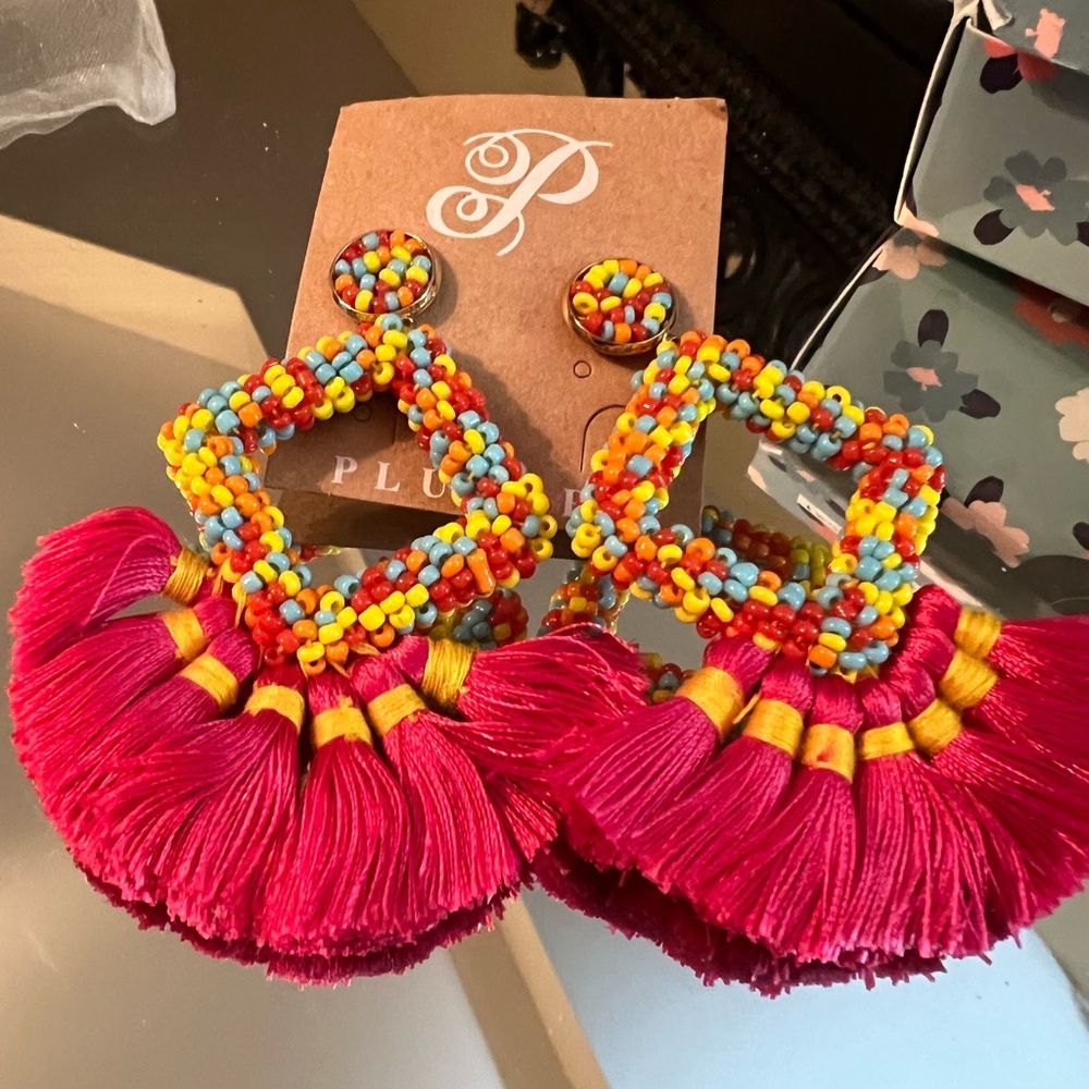 Plunder Multicolor Beaded Tassel Earrings
